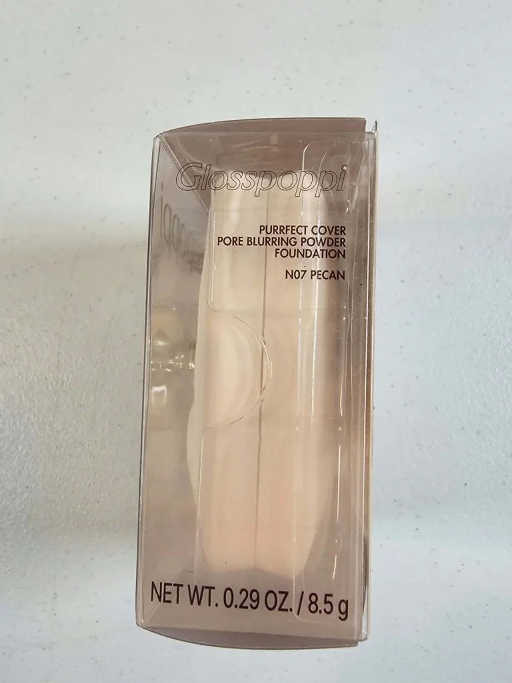 GLOSSPOPPI PURRFECT COVER PORE BLURRING POWDER FOUNDATION .29 oz. N07 PECAN NEW